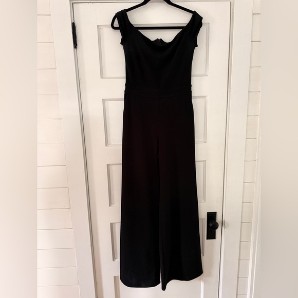Express Off-the-Shoulder Wide Leg Black Jumpsuit | Size Small - Picture 2 of 4